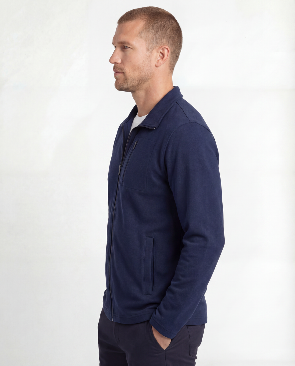 Rhodes Full Zip – Navy | PinoPorte