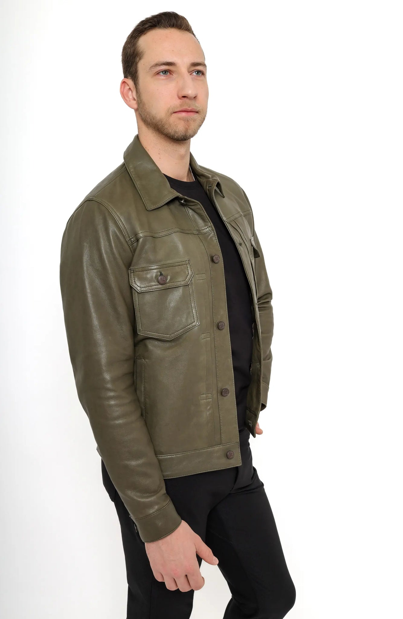 FANTASTICO Leather Trucker Jacket PinoPorte