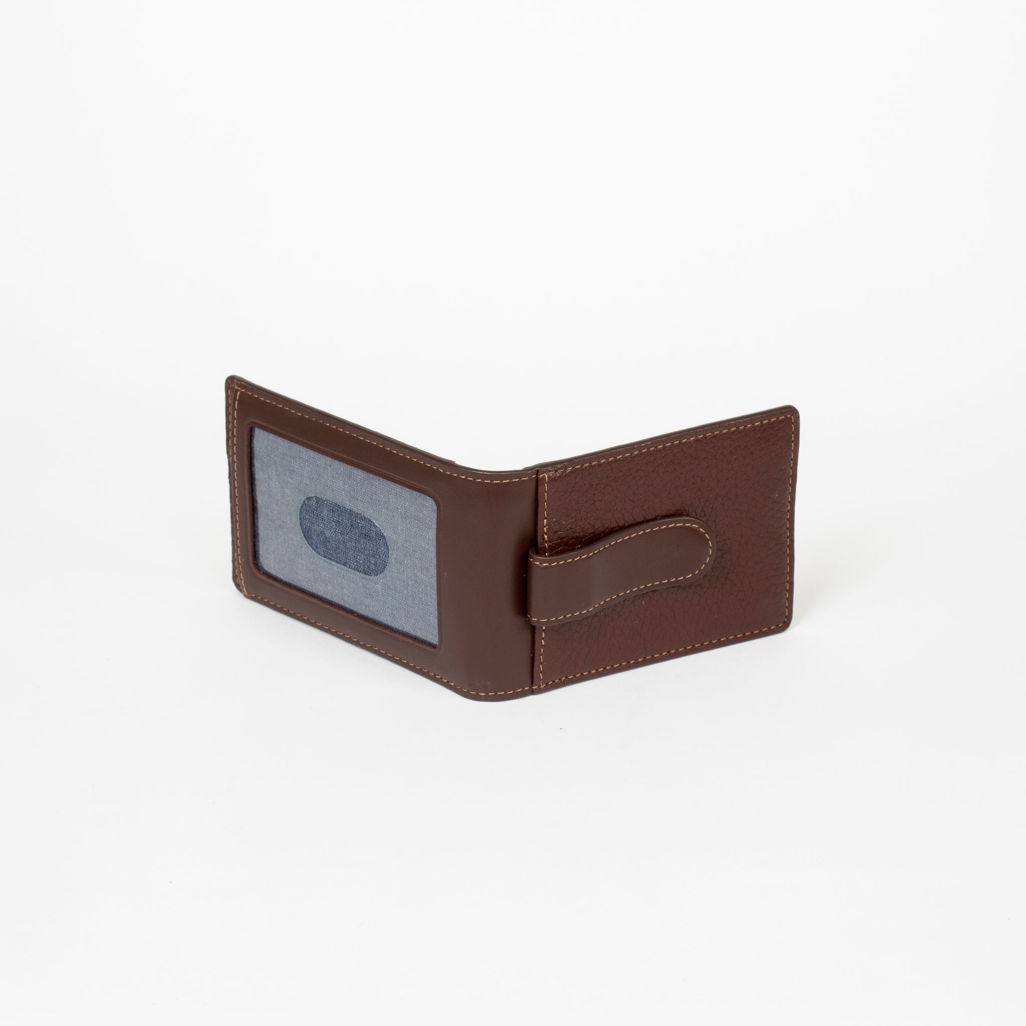 Money clip bifold wallet in leather